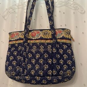Vera Bradley Maison Dark Blue Cotton Mini Tote